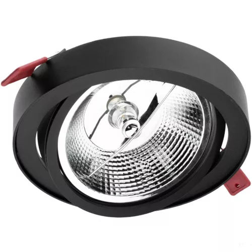 Mozgatható süllyesztett világítótest GU10 AR111 14cm kerek fekete CARPI LUMILED
