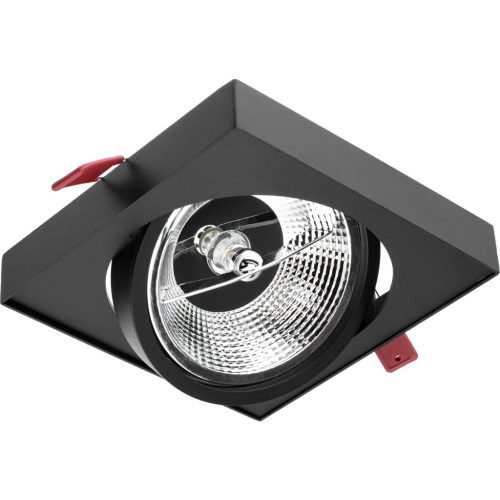 Mozgatható süllyesztett világítótest GU10 AR111 14,5cm négyzet alakú fekete CARPI LUMILED