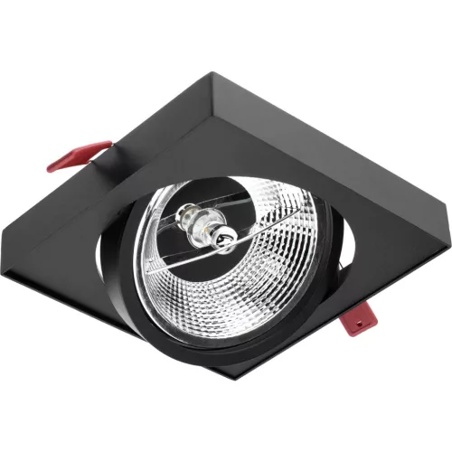 Mozgatható süllyesztett világítótest GU10 AR111 14,5cm négyzet alakú fekete CARPI LUMILED