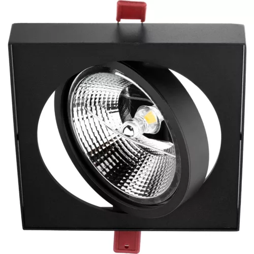 Mozgatható süllyesztett világítótest GU10 AR111 14,5cm négyzet alakú fekete CARPI LUMILED