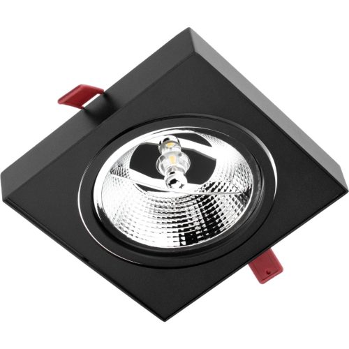 Mozgatható süllyesztett világítótest GU10 AR111 14,5cm négyzet alakú fekete CARPI LUMILED