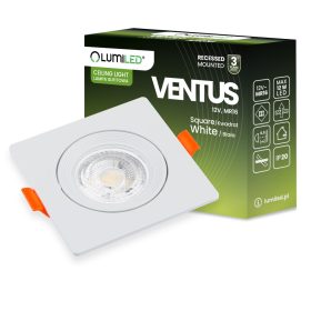   Halogén süllyeszthető mozgatható négyzet alakú lámpatest, fehér GU10 MR16 VENTUS Lumiled