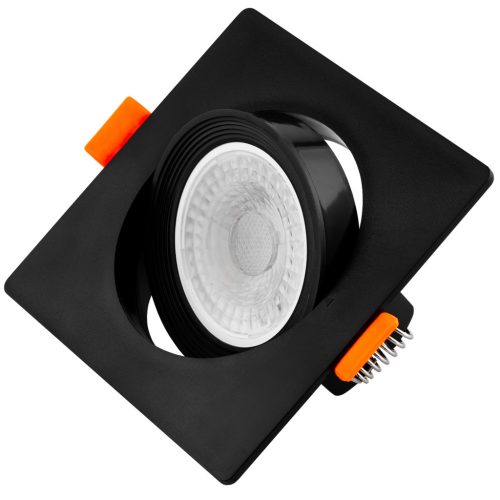 Halogén süllyeszthető mozgatható négyzet alakú lámpatest fekete GU10 MR16 VENTUS Lumiled