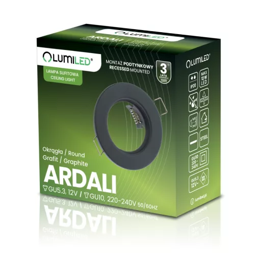 HALOGÉN süllyesztett fix kerek lámpatest ARDALI Grafitlap MR16 GU10 LUMILED