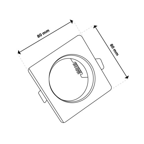 Halogén lámpatest süllyesztett, fix négyzet alakú PAVO krómlap MR16 GU10 LUMILED