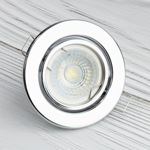 HALOGÉN lámpatest, süllyesztett, mozgatható, kerek, AURELI, króm, fémlemez, MR16, GU10