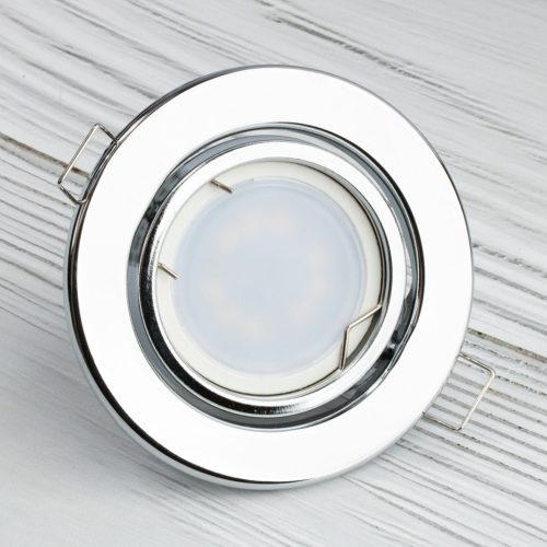HALOGÉN lámpatest, süllyesztett, mozgatható, kerek, AURELI, króm, fémlemez, MR16, GU10