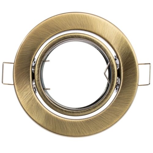 HALOGÉN lámpatest, süllyesztett, mozgatható, kerek, AURELI, antik, fémlemez, MR16, GU10