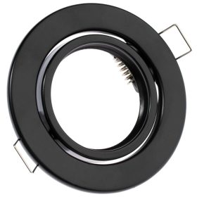   HALOGÉN lámpatest, süllyesztett, mozgatható, kerek, AURELI, fekete lemez, MR16, GU10