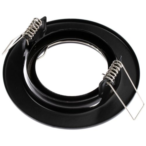 HALOGÉN lámpatest, süllyesztett, mozgatható, kerek, AURELI, fekete lemez, MR16, GU10