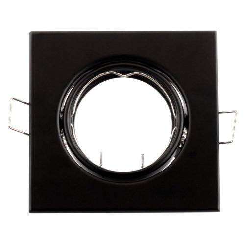 Süllyesztett halogén lámpatest, mozgatható négyzet alakú, PICTOR, fekete lemez, MR16 GU10