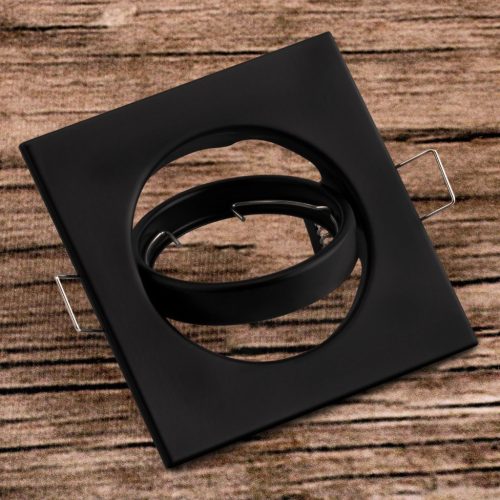 Süllyesztett halogén lámpatest, mozgatható négyzet alakú, PICTOR, fekete lemez, MR16 GU10