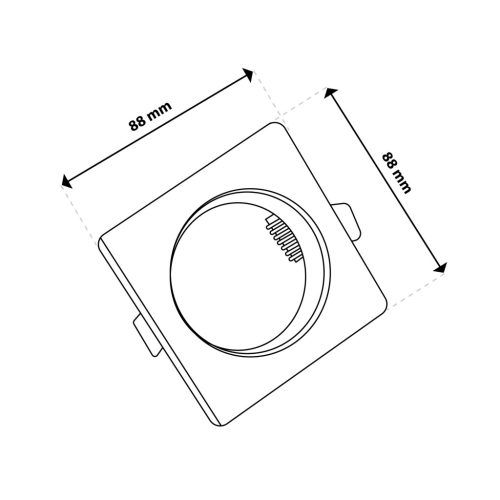 Süllyesztett halogén lámpatest mozgatható négyzet alakú PICTOR krómlap MR16 GU10 LUMILED