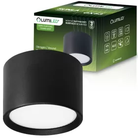   HALOGÉN Felületre szerelhető SUNLA Tube Gx53 LED Spot mennyezeti égőhenger fekete LUMILED