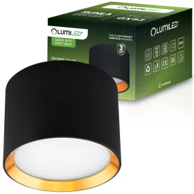   HALOGÉN Felületre szerelhető SUNLA Tube Gx53 LED Spot mennyezeti égőhenger fekete - arany LUMILED