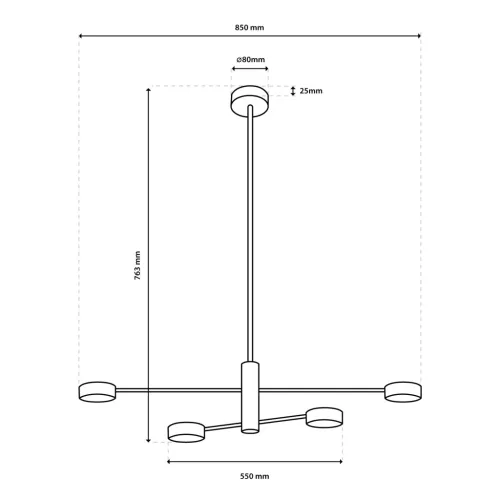 LED Mennyezeti Lámpa 4x GX53 Fali Fekete OVILO LUMILED