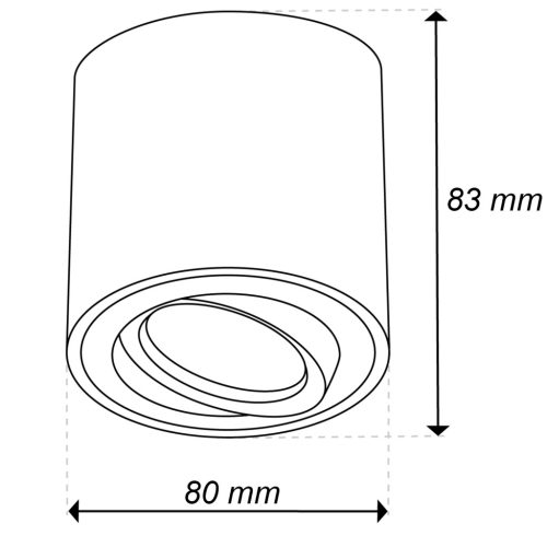 Felületre szerelhető HALOGÉN Spot Tube EGIO GU10 LUMILED kerek fekete 83mm
