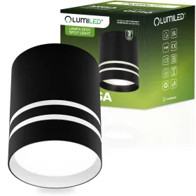  Felületre szerelhető HALOGÉN Spotcső mozgatható ARISA GU10 LUMILED kerek fekete 80mm