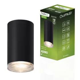   Mennyezeti lámpa LED spotlámpa cső GU10 IP44 ADERO fekete Lumiled