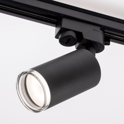 Mennyezeti lámpa, sínre szerelhető, spotlámpa, GU10, LED, ADERO, fekete, LUMILED