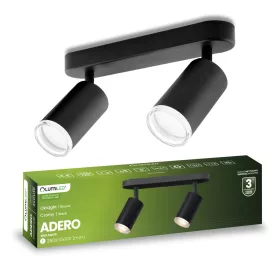   Mennyezeti lámpa LED spotlámpa 2x GU10 IP44 ADERO fekete Lumiled