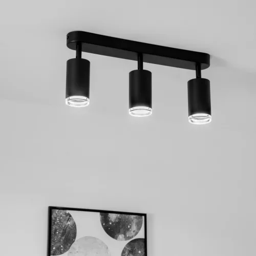Mennyezeti lámpa LED spotlámpa 3x GU10 IP44 ADERO fekete Lumiled