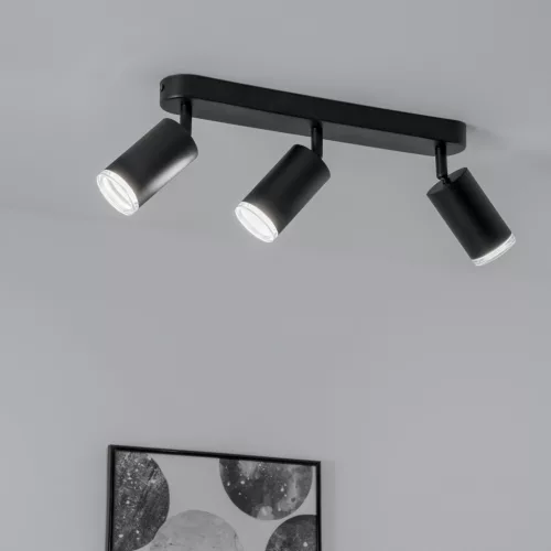 Mennyezeti lámpa LED spotlámpa 3x GU10 IP44 ADERO fekete Lumiled