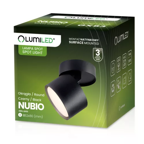 HALOGÉN Felületre szerelhető lámpatest NUBIO Tuba Gx53 LED Spot mennyezeti égőhenger LUMILED