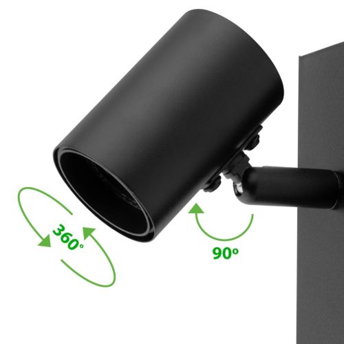 Fali lámpa LED reflektor spot E27 üveggel, Lumiled, fekete