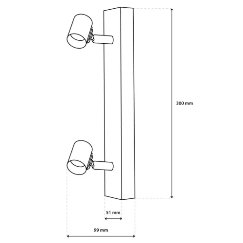 Mennyezeti lámpa SPOT TUBA Reflektor Halogén lámpatest 2x E27 GLASA LUMILED