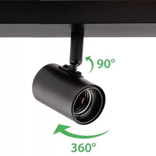 Mennyezeti lámpa, mennyezeti spotlámpa, TUBA, reflektorfény, halogén lámpatest, 4x E27, üveg, LUMILED