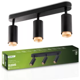 Mennyezeti LED spotlámpa, 3x GU10, ELIGIS, fekete, LUMILED