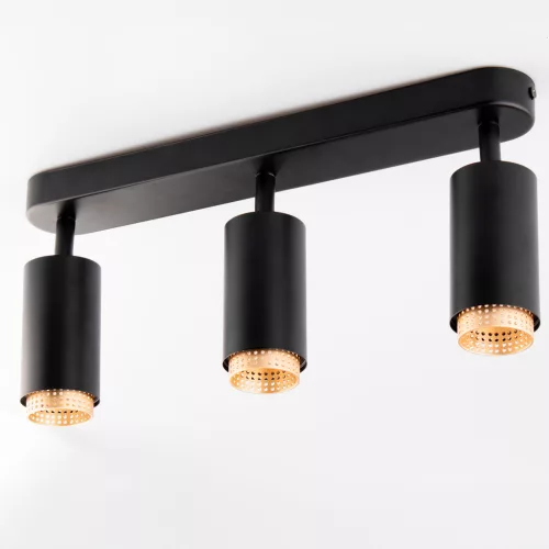 Mennyezeti LED spotlámpa, 3x GU10, ELIGIS, fekete, LUMILED