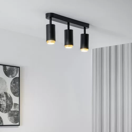 Mennyezeti LED spotlámpa, 3x GU10, ELIGIS, fekete, LUMILED