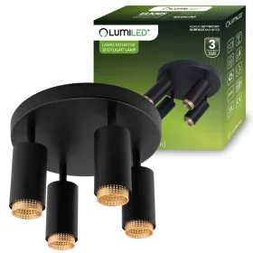   Mennyezeti Lámpa Spotlámpa 4x GU10 Mennyezeti Lámpa ELIGIS Fekete LUMILED