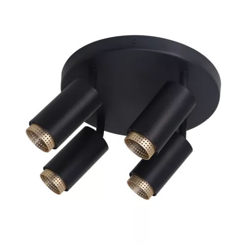 Mennyezeti Lámpa Spotlámpa 4x GU10 Mennyezeti Lámpa ELIGIS Fekete LUMILED