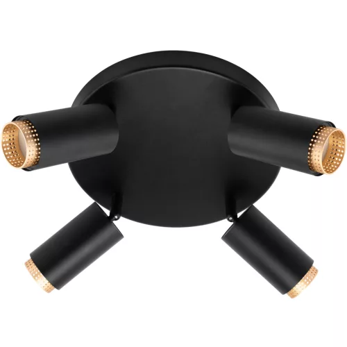 Mennyezeti Lámpa Spotlámpa 4x GU10 Mennyezeti Lámpa ELIGIS Fekete LUMILED