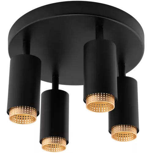 Mennyezeti Lámpa Spotlámpa 4x GU10 Mennyezeti Lámpa ELIGIS Fekete LUMILED