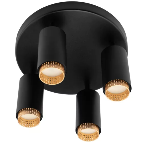 Mennyezeti Lámpa Spotlámpa 4x GU10 Mennyezeti Lámpa ELIGIS Fekete LUMILED