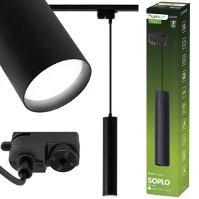   Függesztett lámpa sínhuzal függesztett 29 cm-es spotlámpa GU10 LED SOPLO fekete LUMILED
