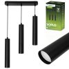 Függesztett mennyezeti lámpa 29cm-es spotlámpa 3x GU10 LED SOPLO fekete LUMILED