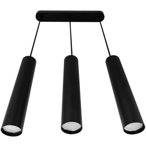 Függesztett mennyezeti lámpa 29cm-es spotlámpa 3x GU10 LED SOPLO fekete LUMILED
