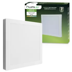   Felületre szerelhető LED mennyezeti lámpa 24W négyzet alakú, 4000K, fehér, LUMILED