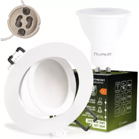   Halogén süllyesztett kerek, mozgatható lámpatest TRIX 3in1 GU10 6W 4000K FEHÉR MATT LUMILED