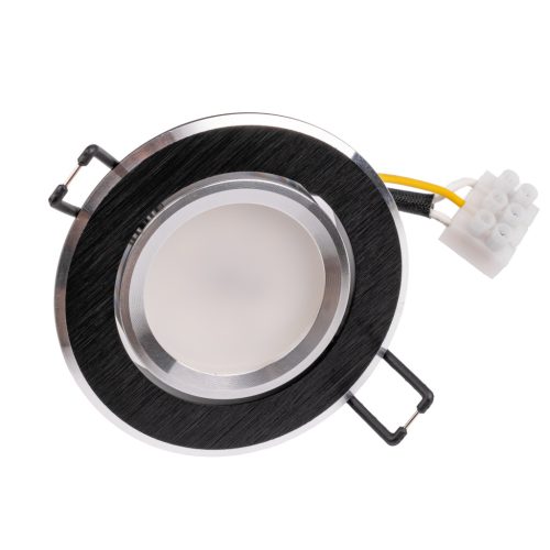 Süllyesztett halogén lámpatest, kerek, mozgatható, TRIX 3 az 1-ben GU10, 6W, 3000K, fekete, LUMILED