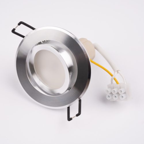 Süllyesztett halogén lámpatest, kerek, mozgatható, TRIX 3 az 1-ben GU10, 6W, 3000K, ezüst, LUMILED