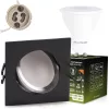 Süllyesztett, négyzet alakú halogén lámpatest TRIX 3in1 GU10 6W 3000K fekete LUMILED