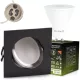 Süllyesztett, négyzet alakú halogén lámpatest TRIX 3in1 GU10 6W 3000K fekete LUMILED
