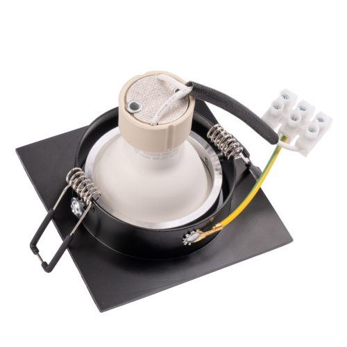 Süllyesztett, négyzet alakú halogén lámpatest TRIX 3in1 GU10 6W 3000K fekete LUMILED