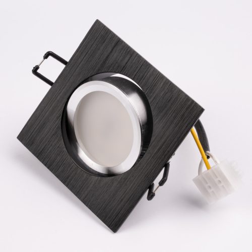 Süllyesztett, négyzet alakú halogén lámpatest TRIX 3in1 GU10 6W 3000K fekete LUMILED